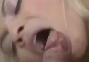 Busty daughter sucks my dick on the sofa