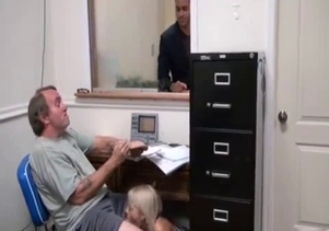 Teen stepdaughter performs a passionate blowjob